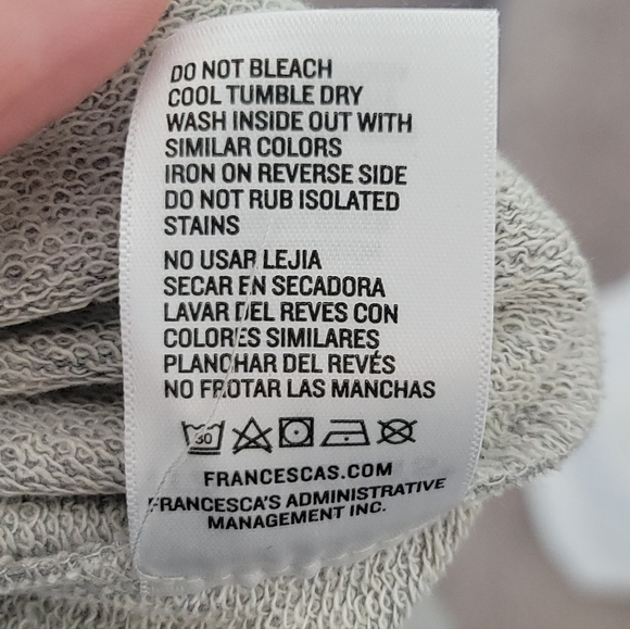 Franchesca's Cropped Sweatshirt Pearl-Embellished Grey- Small NWT - Picture 5 of 8